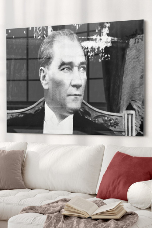 Atatürk | Atatürk Temalı Cam Tablo | 50X70 Cm