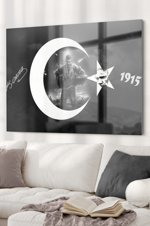Seyit Onbaşı | Atatürk Temalı Cam Tablo | 50X70 Cm