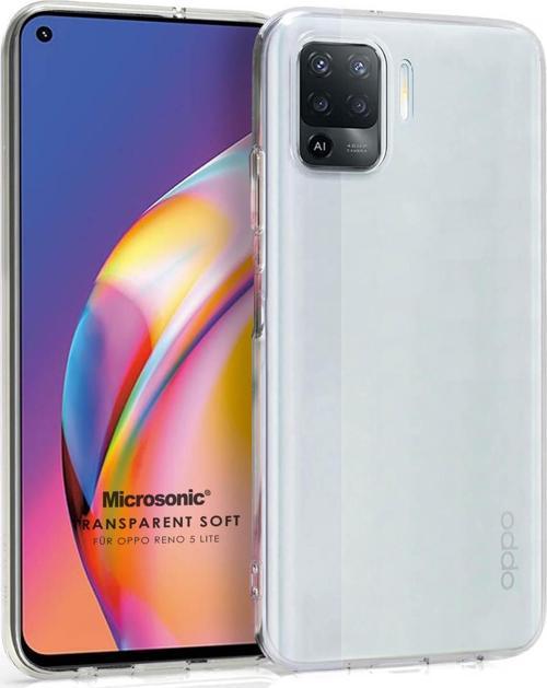 Oppo Reno 5 Lite Kılıf Transparent Soft Beyaz