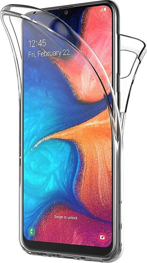 Samsung Galaxy A20 Kılıf 6 tarafı tam full koruma 360 Clear Soft Şeffaf