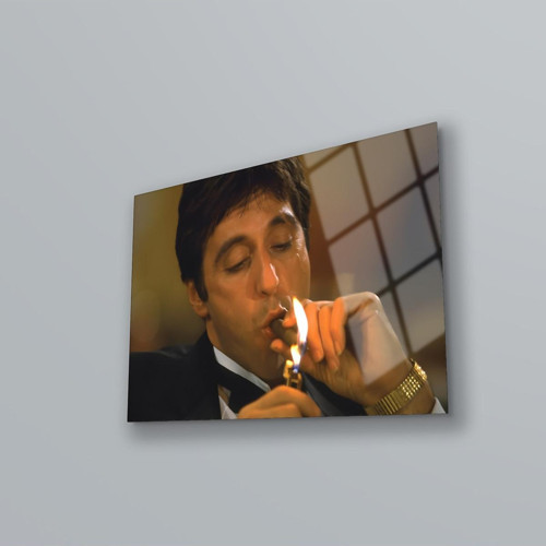 Scarface Duvar Tablo , Kırılmaya Karşı Ultra Dayanıklı Yüksek Kalite Temperli Cam Üzeri Uv Baskı