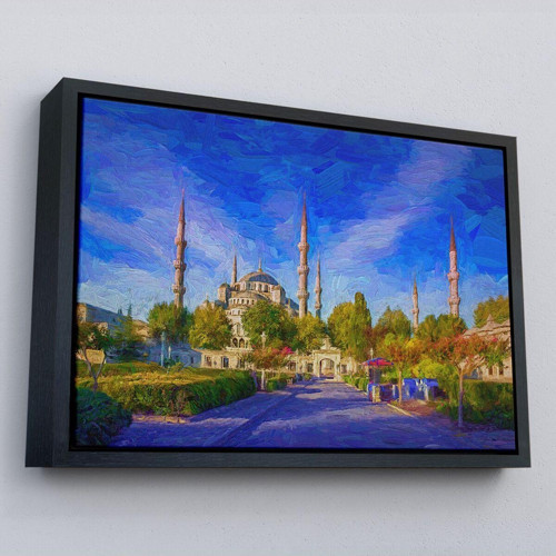 Çerçeveli Sultan Ahmet Camii Yağlıboya Görünüm Kanvas Tablo-3694