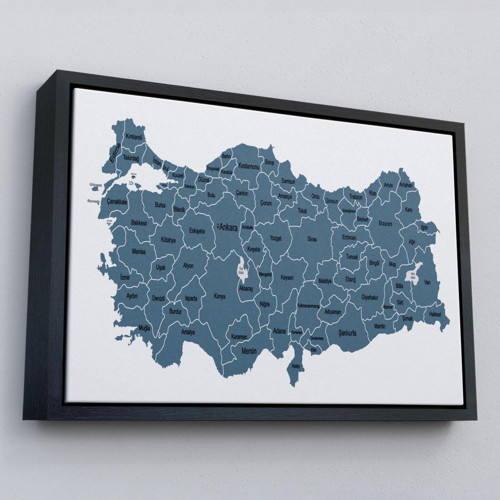 Çerçeveli Türkiye Haritası Kanvas Tablo Eğitici Ve Öretici Dekoratif Tablo Tablo-3121