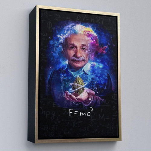 Çerçeveli Albert Einstein E=Mc2 Kanvas Tablo, Matematik Öğretmeninin Hediyesi-5244