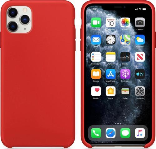 Apple iPhone 11 Pro Max (6.5'') Kılıf Liquid Lansman Silikon Kırmızı