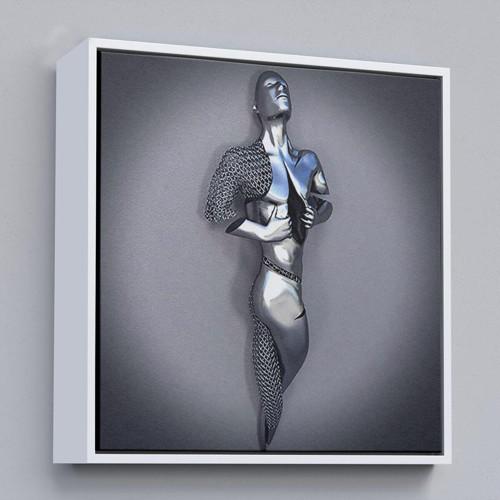 Çerçeveli Metalik Efektli Modern Kanvas Tablo, Romantik Beden, 3D Efektli Aşk Sanatı-5364
