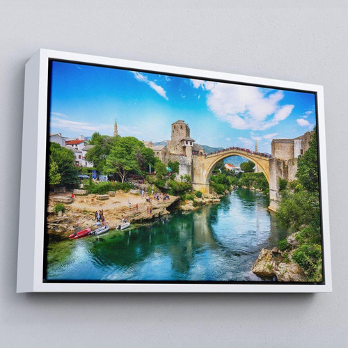 Çerçeveli Mostar Köprüsü Kanvas Duvar Tablosu-1115