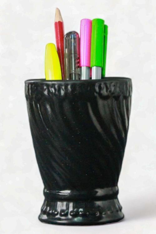 Kalemlik Siyah Renk Masa Kalemliği Organizer Kalemlik Model 14