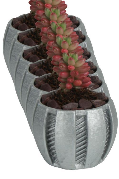 El Yapımı Saksı Seti Beyaz Dekoratif 6 Adet Saksı Küçük Boy Model 41