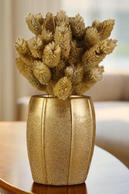 Dekoratif Vazo El Yapımı Altın Renk Model 44