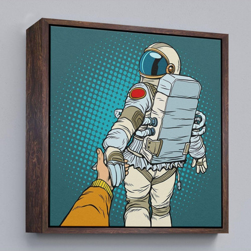 Çerçeveli Uzaya Giden Astronot Kanvas Tablo-5073
