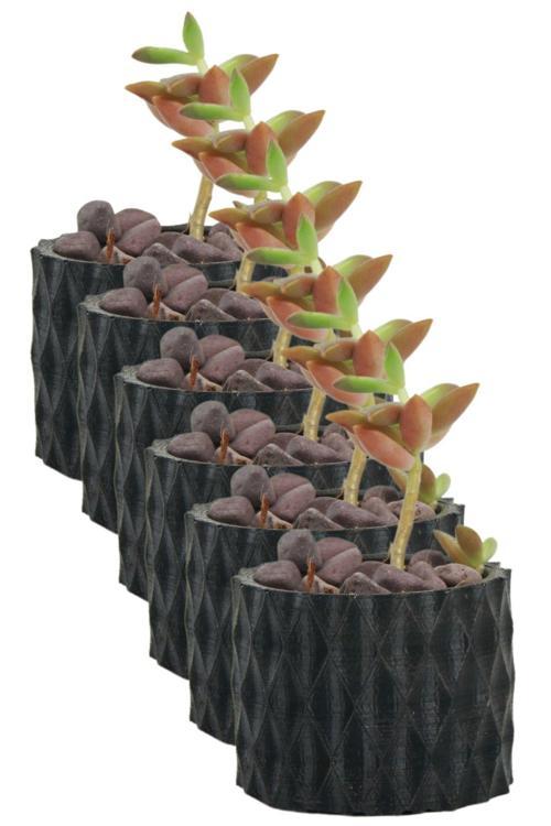 El Yapımı Saksı Seti Altın Dekoratif 6 Adet Saksı Küçük Boy Model 16