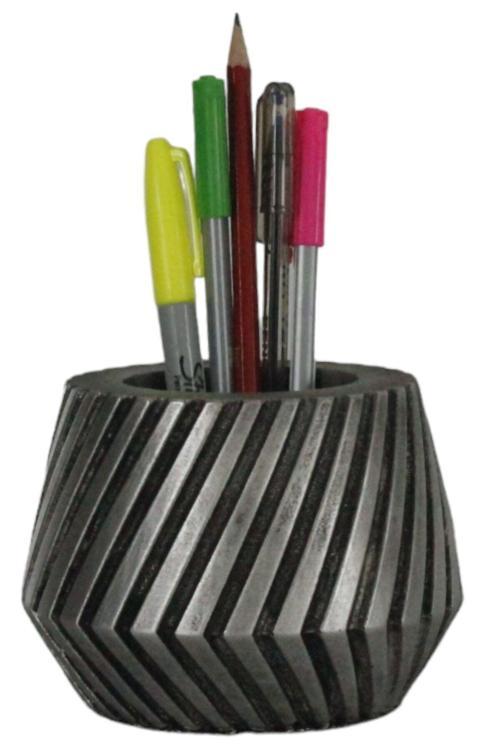 Kalemlik Gümüş Eskitme Renk Masa Kalemliği Organizer Kalemlik Model 21