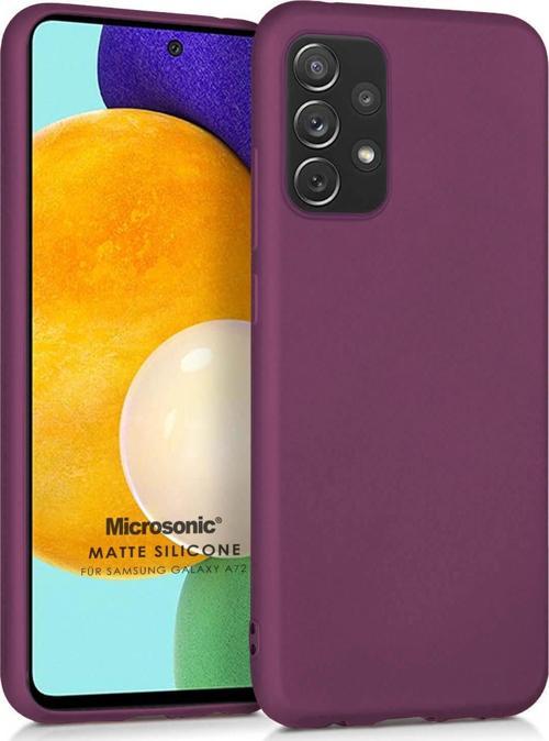 Matte Silicone Samsung Galaxy A72 Kılıf Mor