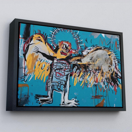 Çerçeveli Jean Michel Basquiat'In Düşmüş Melek Eseri Kanvas Tablo-5000