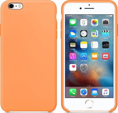 Apple iPhone 6S Kılıf Liquid Lansman Silikon Papaya