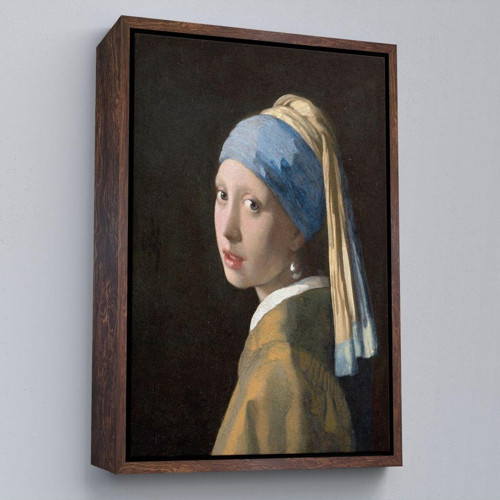 Çerçeveli İnci Küpeli Kız Kanvas Tablo, Ressam Johannes Vermeer -4969