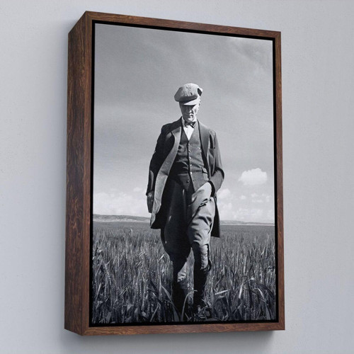 Çerçeveli Atatürk Portre Tablosu Mustafa Kemal Atatürk Dikdörtgen Dekoratif Kanvas Tablo-127