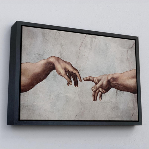 Çerçeveli Ademin Yaratılışı Michelangelo Kanvas Tablo-3753