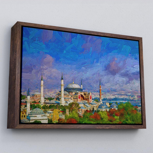 Çerçeveli Ayasofya Camii Yağlıboya Görünüm Kanvas Duvar Tablosu-3690