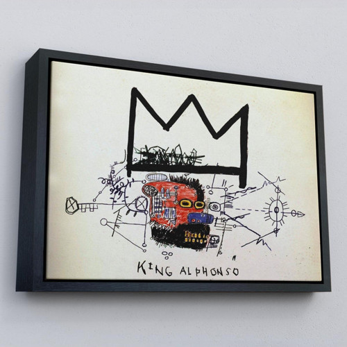 Çerçeveli Jean Michel Basquiat'İn Kral Alphonso İsimli Eseri Kanvas Tablo-5015