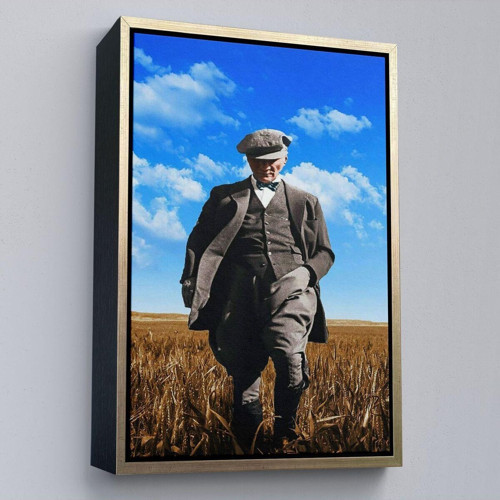Çerçeveli Atatürk Portre Tablosu Mustafa Kemal Atatürk Dikdörtgen Dekoratif Kanvas Tablo-129
