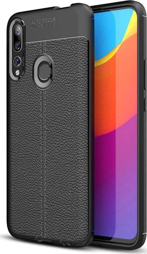 Huawei P Smart Z Kılıf Deri Dokulu Silikon Siyah
