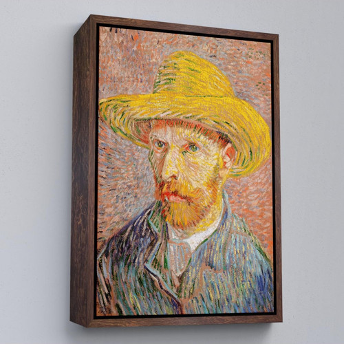 Çerçeveli Vincent Van Gogh - Hasır Şapkalı Otoportre Tablosu-7449