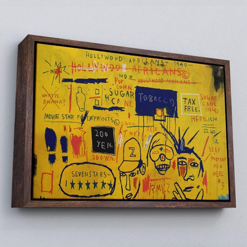 Çerçeveli Jean Michel Basquiat, Hollywood Africans 1983 Kanvas Tablo-5058