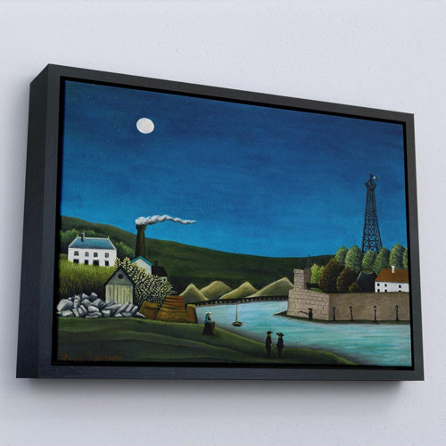 Çerçeveli Henri Rousseau -Suresnes'Teki Seine Nehri Tablo - The Seine At Suresnes-7093