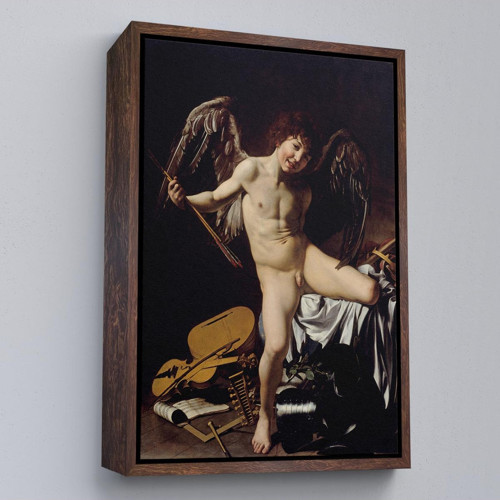 Çerçeveli Caravaggio - Aşk Meleği/Tanrısı Victor Tablo - Cupid As Victor-8060