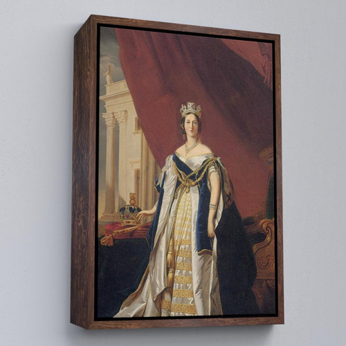 Çerçeveli Franz Xaver Winterhalter - Kraliçe Victoria Tablosu - Queen Victoria-8039