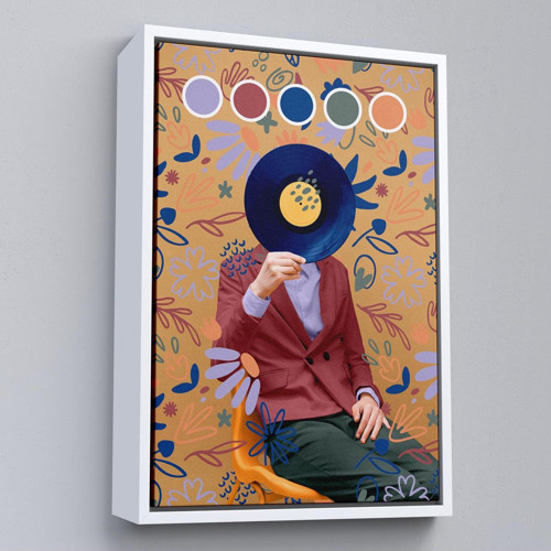 Çerçeveli Sansalyede Oturan Adam Pop Art Tablo-7978