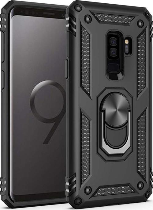 Samsung Galaxy S9 Plus Kılıf Military Ring Holder Siyah