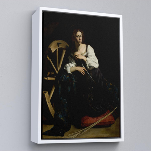 Çerçeveli Caravaggio - İskenderiyeli Aziz Catherine Tablosu-7386