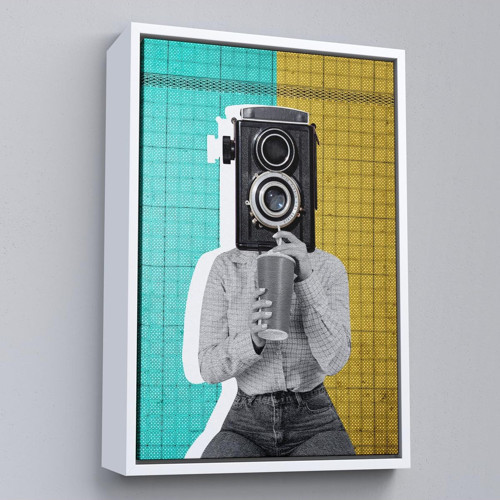 Çerçeveli Kamera Kafalı Soyut Kadın Pop Art Tablosu-7872