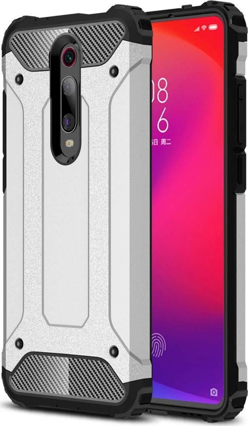 Xiaomi Mi 9T Kılıf Rugged Armor Gümüş