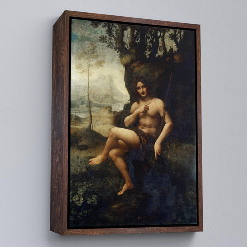 Çerçeveli Leonardo Da Vinci - Francesco Melzi - Bacchus Tablo-7351
