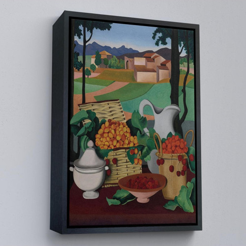 Çerçeveli Auguste Herbin - Kirazlar Tablosu - Cherries-7354