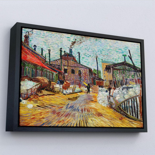 Çerçeveli Vincent Van Gogh - Asnieres Deki Fabrika Tablo - The Factory At Asnieres-7166