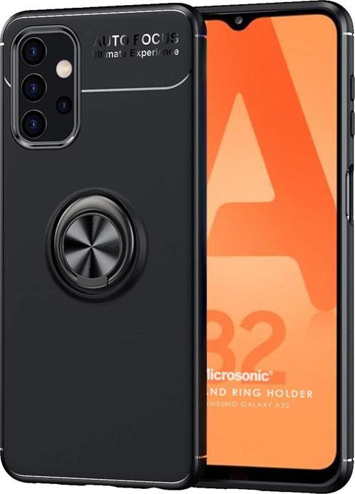 Samsung Galaxy A32 5G Kılıf Kickstand Ring Holder Siyah