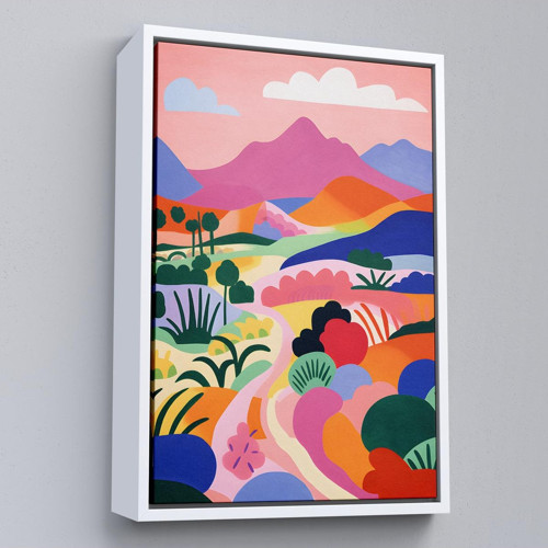 Çerçeveli Pastel Minimalist Manzara Tablo-7673