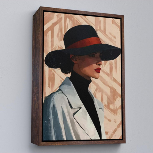 Çerçeveli Güzel Retro Kadın Tablosu-7595
