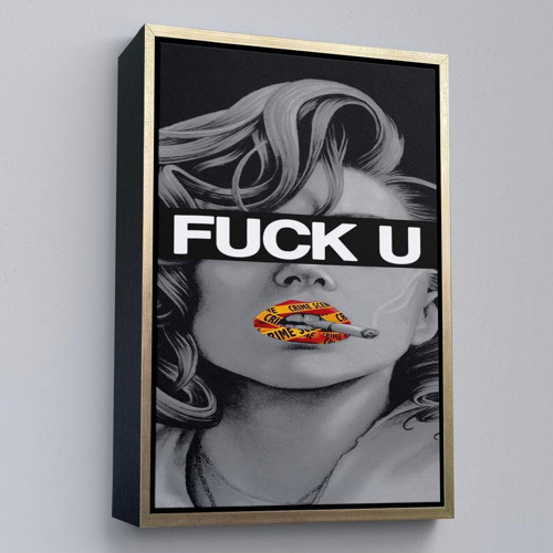 Çerçeveli Fuck You Kadın Tablo-7735