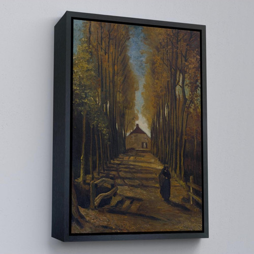 Çerçeveli Vincent Van Gogh - Sonbaharda Kavaklı Yol Tablo - Avenue Of Poplars İn Autumn-7473