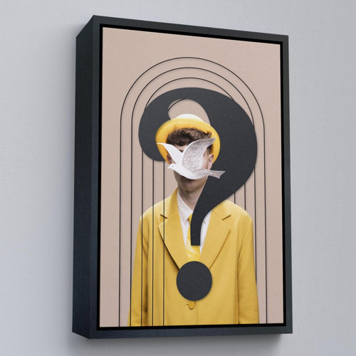 Çerçeveli Yüzünde Kuş Olan Adam Pop Art Tablo-7848