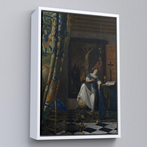Çerçeveli Johannes Vermeer - Katolik İnancının Alegorisi Tablo- Allegory Of The Catholic Faith-8057