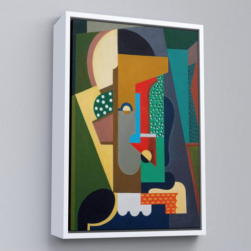 Çerçeveli Auguste Herbin - Kübist Kompozisyon Tablo-8097