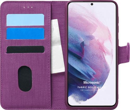 Samsung Galaxy S21 Kılıf Fabric Book Wallet Mor