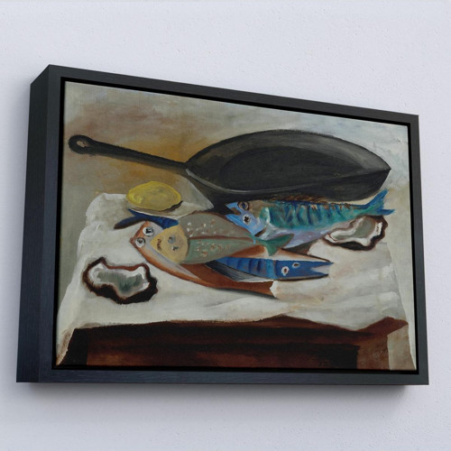 Çerçeveli Picasso-Balık Ve Kızartma Tavası Tablo-7102